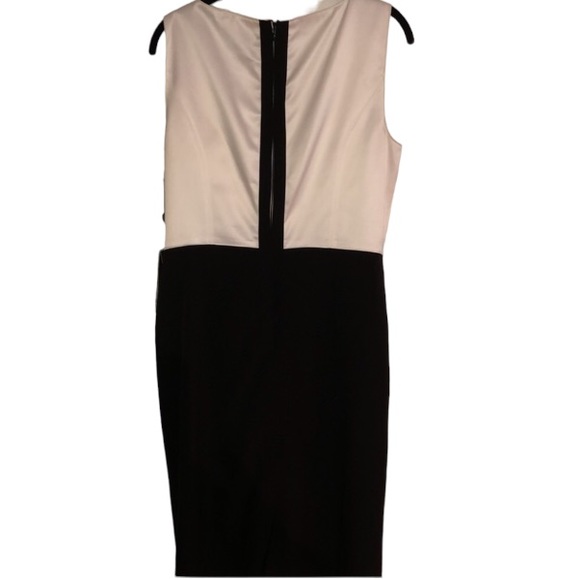 Adrianna Papell size 12 cream white & black dress with cut out at neck NWT - Picture 2 of 16